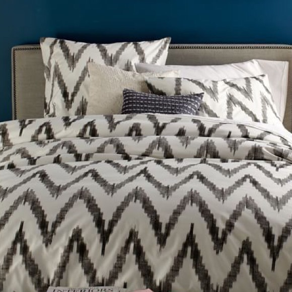 West Elm Bedding Organic Chevron Queen Duvet Cover Poshmark